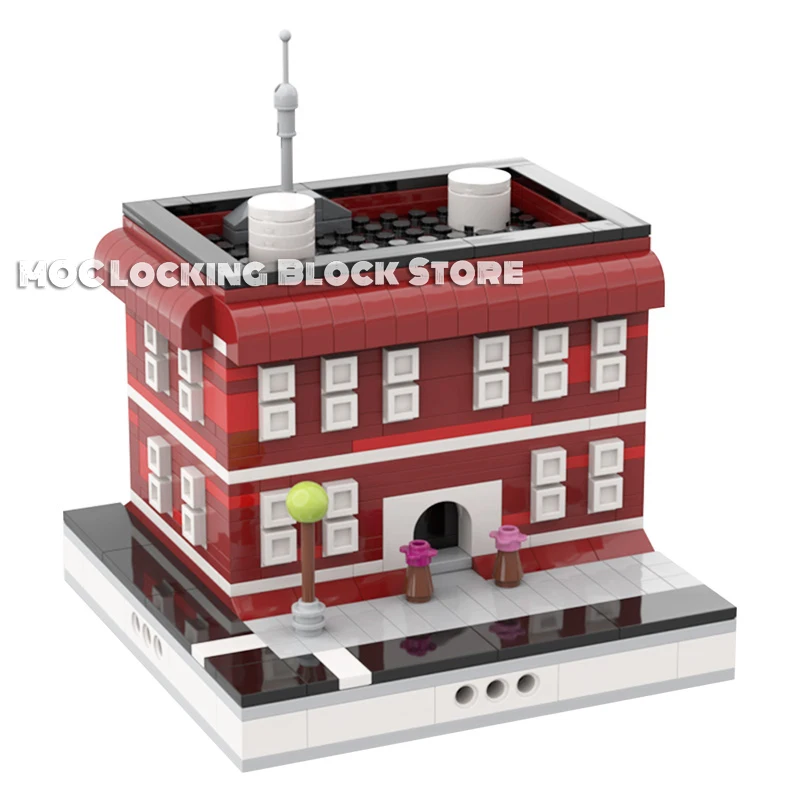 

Red House Modular City Mini Diy Building Blocks Bricks Street View Collection Building Toy Creator MOC Architecture Blocks Toy