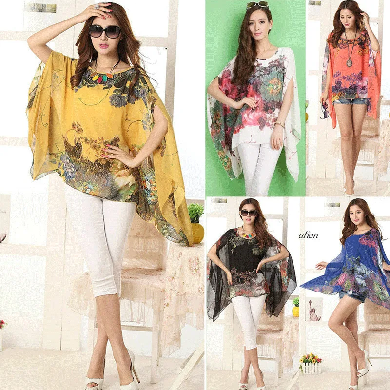 Популярная Осенняя модная женская шифоновая блузка с принтом Солнцезащитная