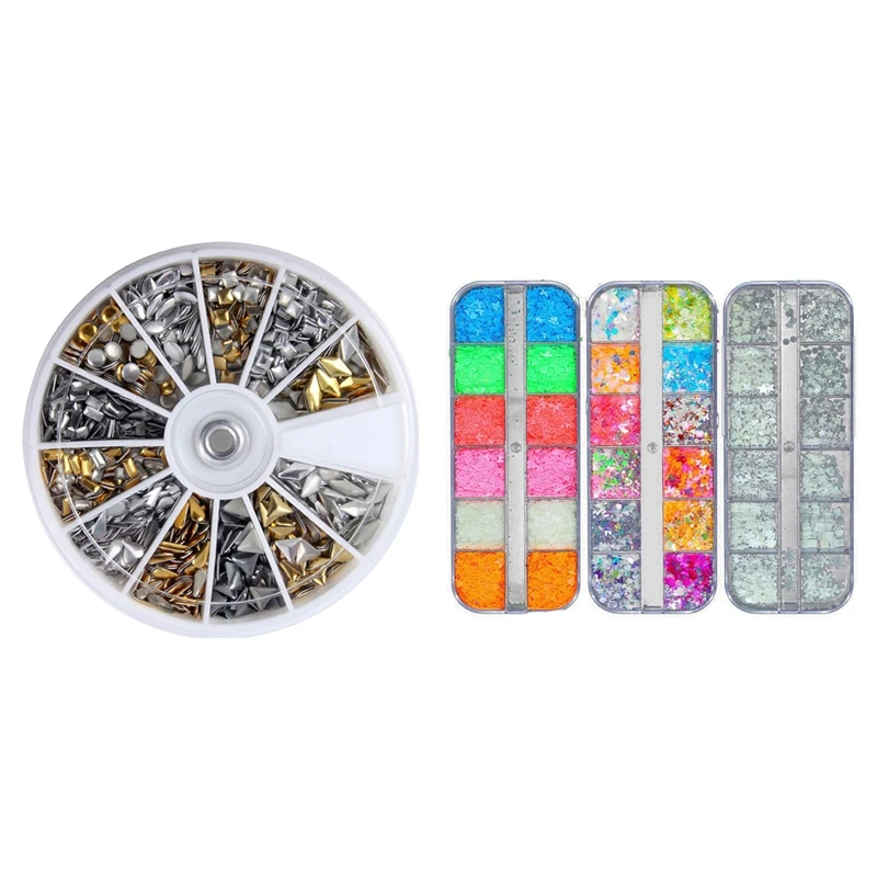 

4 коробки 3D наклейки для ногтей декоративные наклейки Типсы для маникюра аксессуары для дизайна ногтей, 1 коробка A & 3 коробка B