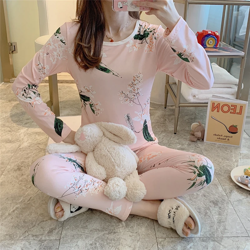 Женское термобелье осень-зима 2019 подштанники с кружевом сохраняющие тепло