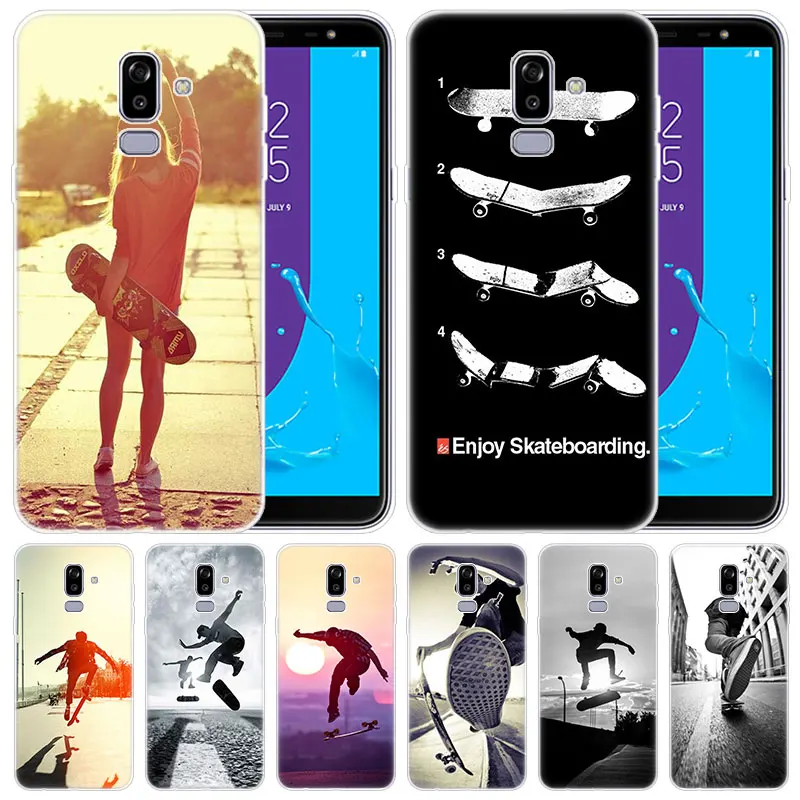 luxury Silicone Case Skateboarders for Samsung Galaxy J8 J7 J6 J4 J2 2018 Core J3 2016 J5 2017 EU J4 Plus J7 Prime Fashion Cover
