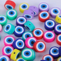 1000pcs 10mm mixed colors flatback evil eye round shape polymer clay beads for jewelry making diy handmade accessories