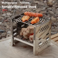 outdoor mini folding wood burning stove camping stove bbq cooker barbecue grill bbq grill for outdoor camping picnic backpacking
