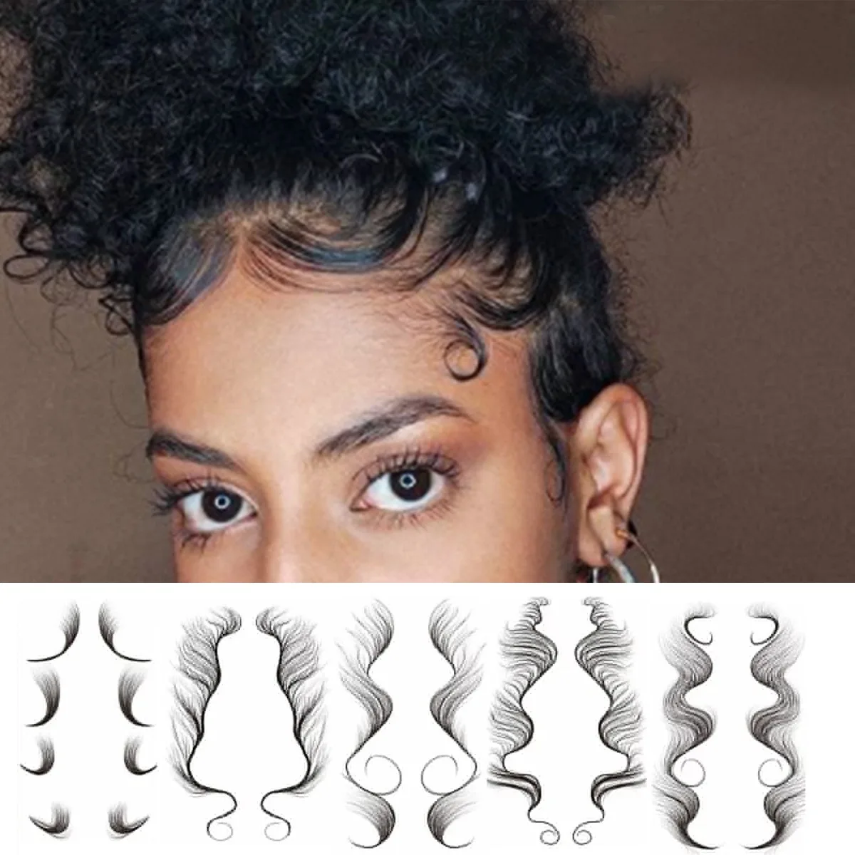 

Hair Edges Tattoo Stickers Baby Hair Pony Tail Styles Temporary Tattoo Sticker Template Sleek Edges Bang Hairline Tattoo Sticker