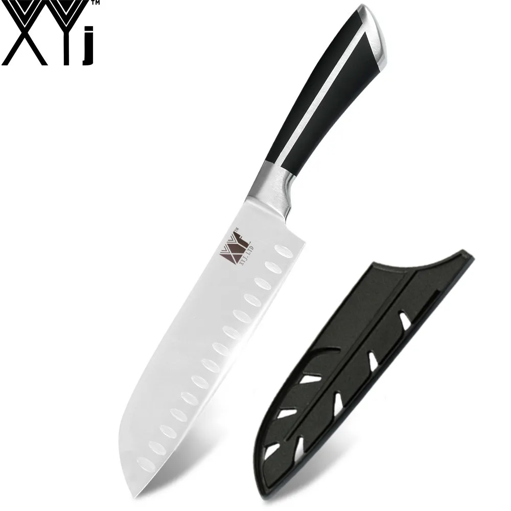 J.7 SANTOKU KNIFE XYj готовка 7 комплект ножей 3CR13 из нержавеющей стали острое лезвие 13 ''Магнитный настенный держатель для ножей кухня аксессуар бесплатные чехлы - Цвет: J.7 SANTOKU KNIFE