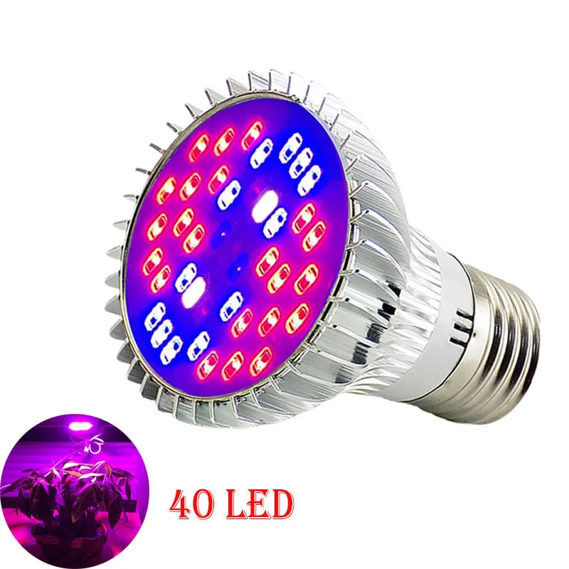 

40 LED Full Spectrum Plant Grow Lamp Light Flower Growing Led Bulbs UV IR Lighting For Vegetable Greenhouse Growth Tent