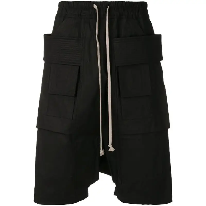 Men's new summer casual shorts men's cargo multi pocket shorts loose patching knee length cool shorts