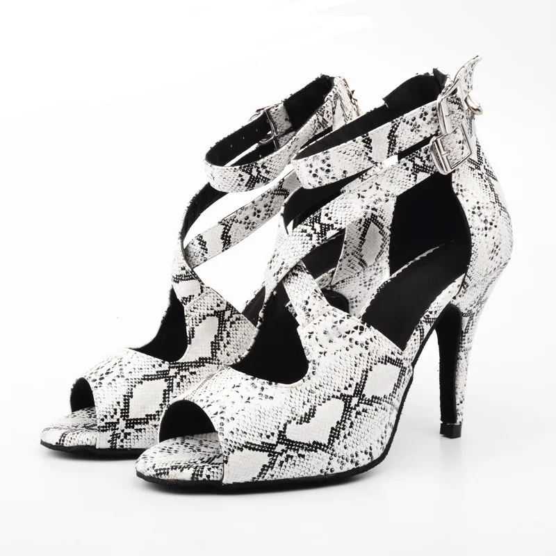 2019 женская обувь для латинских бальных танцев змеиная текстура искусственная