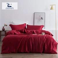 liv esthete noble red luxury 100 silk bedding set 6a grade beauty sleep quilt cover set double quuen king bed linen pillowcase