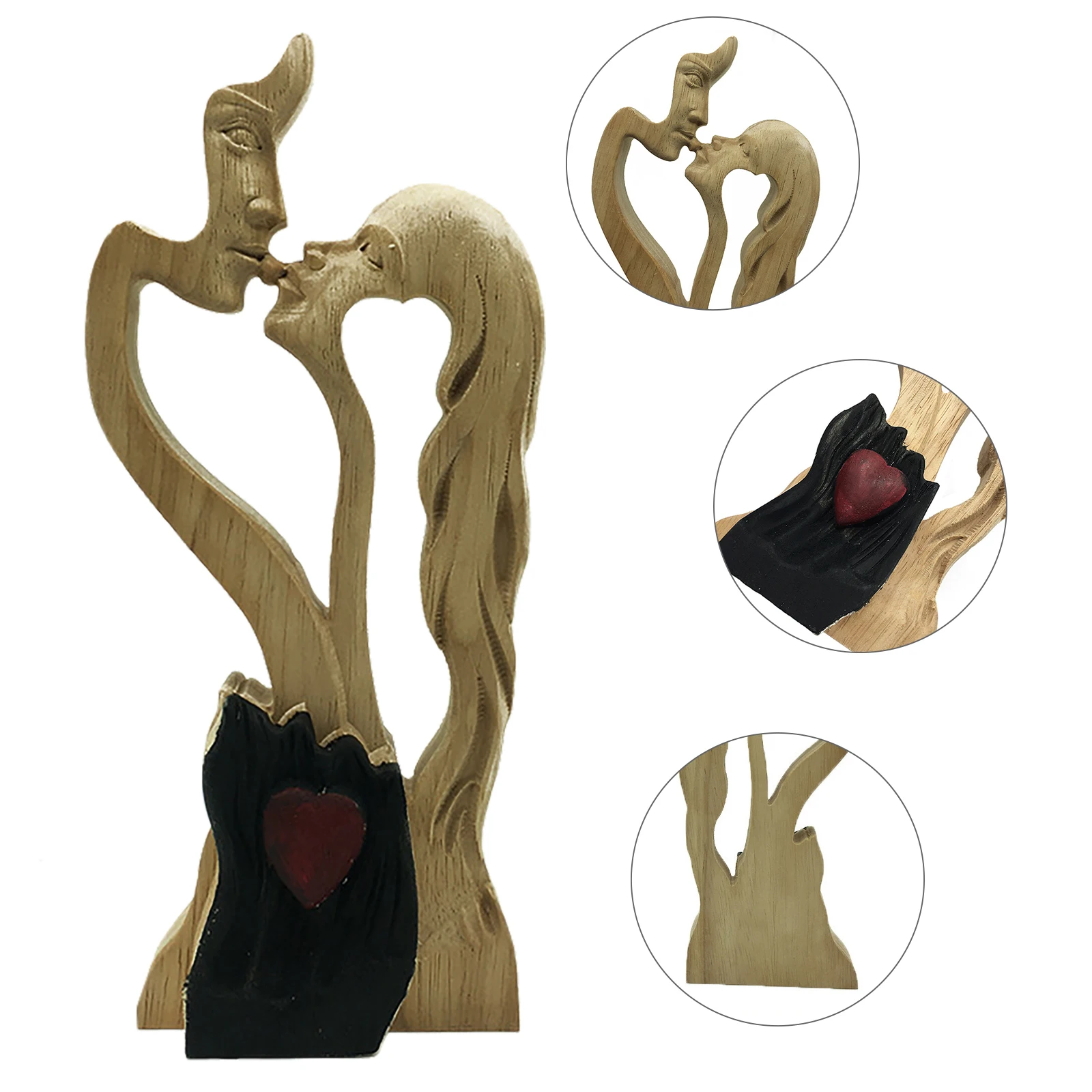 

Деревянная статуя «целующиеся пары», статуэтки «целуй», резьбовое ремесло, украшение для дома, офиса, комнаты, настольное ремесло