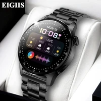 eigiis smart watch men bluetooth call sports fitness tracker watches waterproof heart rate steel band smartwatch android ios