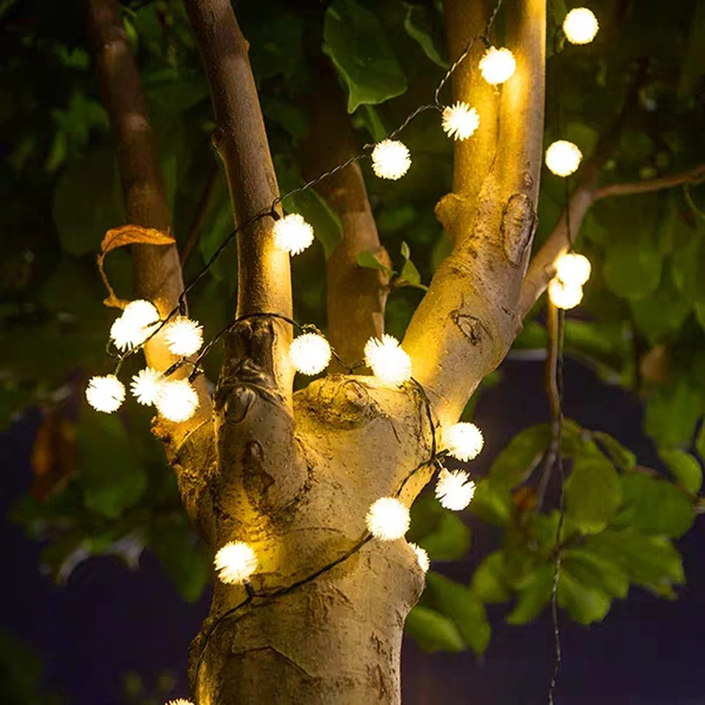 

Креативная светодиодная гирлянда на солнечной батарее шарик намордник дизайнерская лампа шнурок водонепроницаемый садовый светильник Де...