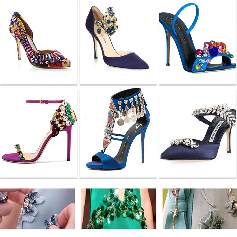 Толстые квадратные блестящие стразы бриллианты для одежды заостренный задник