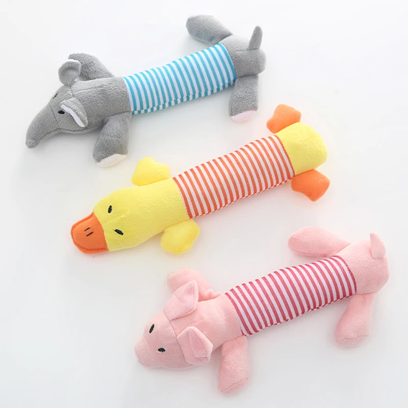 

Plush Pet Dog Toy Chew Squeak Toys For Dogs Supplies Fit for All Puppy Pet Sound Toy Cute Elephant Duck Pig Plush Toys For Pets