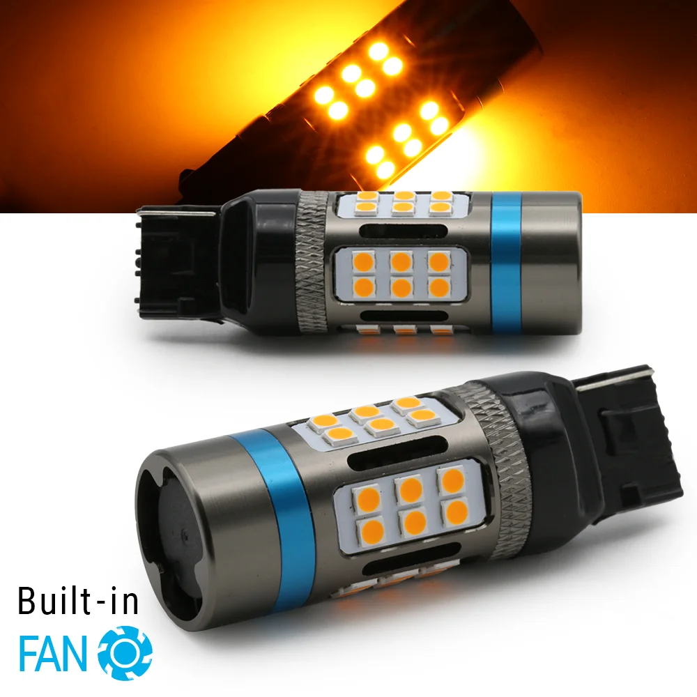 

Built in Fan CANBUS Error Free 1156 7440 3156 No Hyper Flash Amber LED For Turn Signal Light