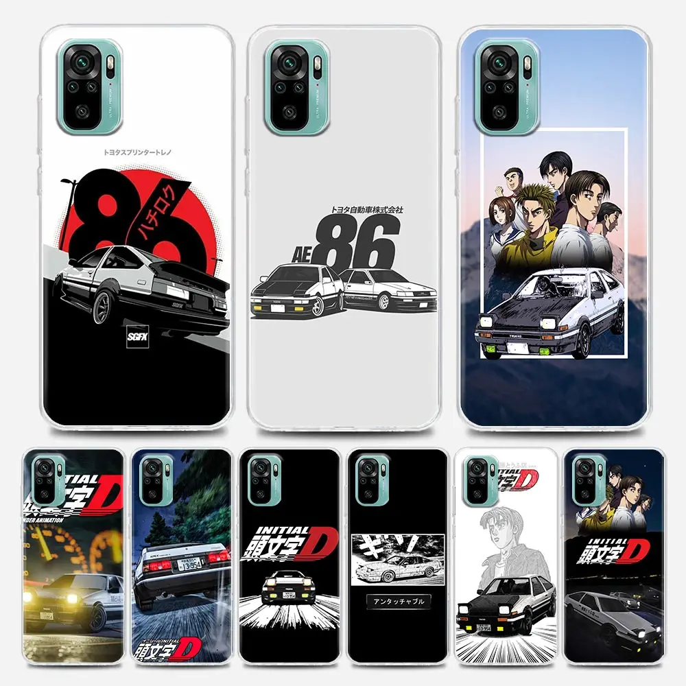 

Japan Initial D Clear Phone Case for Xiaomi Mi 11 10 10T Note 10 Mi 9 SE Mi 11T Pro Poco X2 M3 F3 X3 M4 Soft Silicon