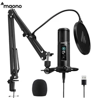 MAONO PM422 USB Cardioid Condenser Microphone All Metal Built USB Cable Zero Latency Monitoring 192KHZ/24BIT Touch Mute Button