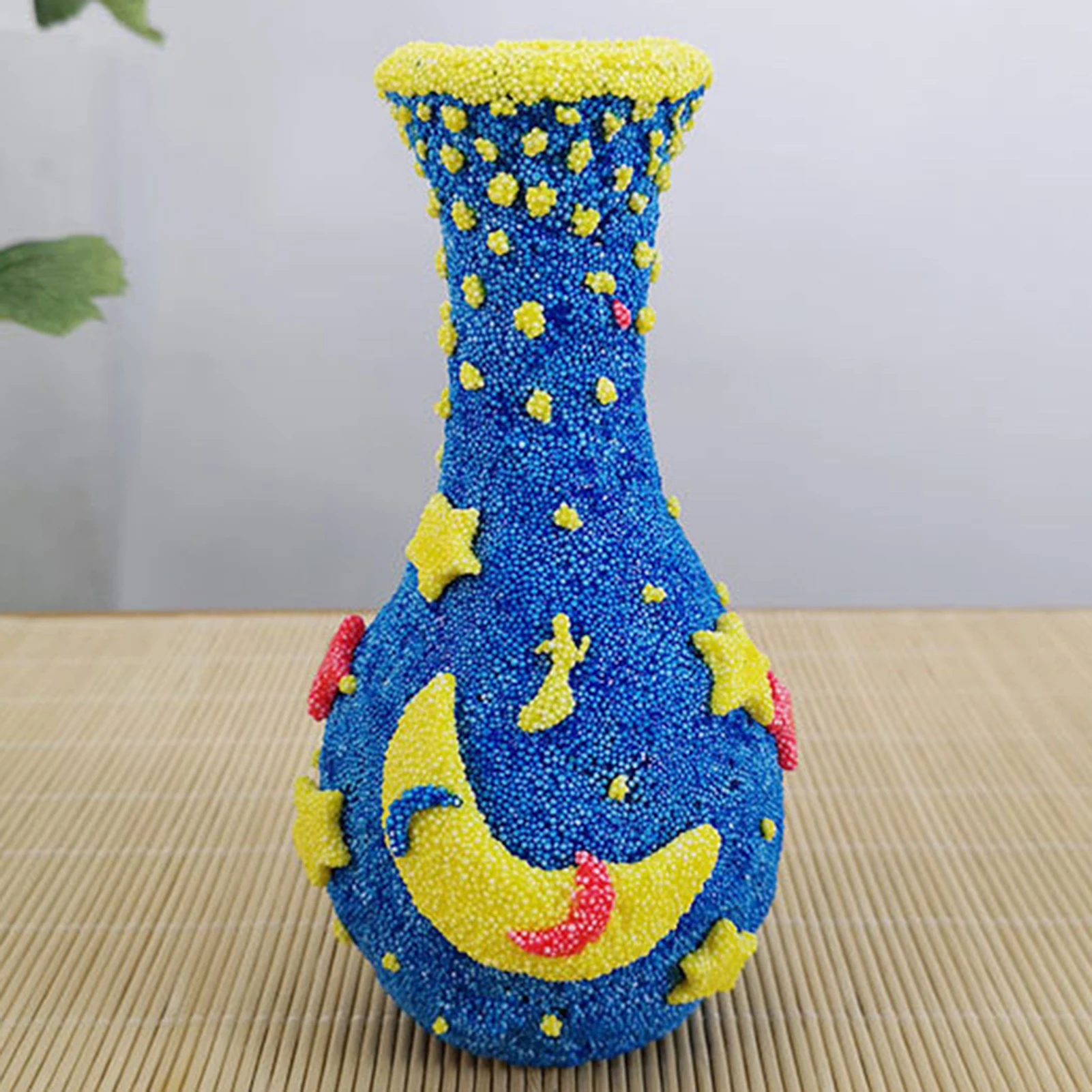 Ramo de flores hecho a mano con botones para ni&ntilde;os, juguete artesanal, Ornamnet, regalo de Navidad-4