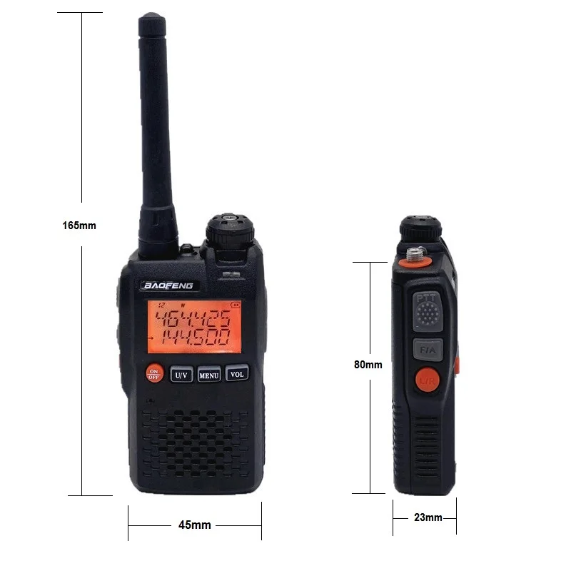 BAOFENG мини-рация VHF УВЧ 2 Вт приемопередатчик Любительский радиоприемник UV 3R