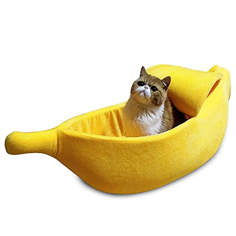 Hoopet банан кошка кровать Конура Милая прекрасная форма пушистый теплый мягкий для