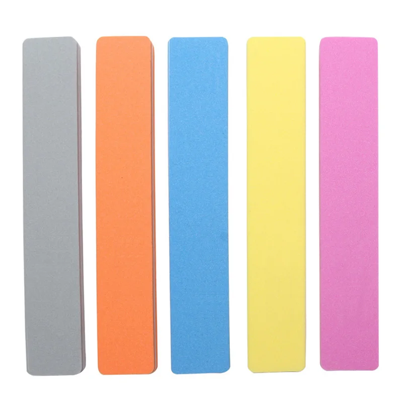 5pcs Nailfile Sponge Sandpaper Nail Buffer Emery Board Files 100/180 Sanding Foam Buffering Random Color | Красота и здоровье