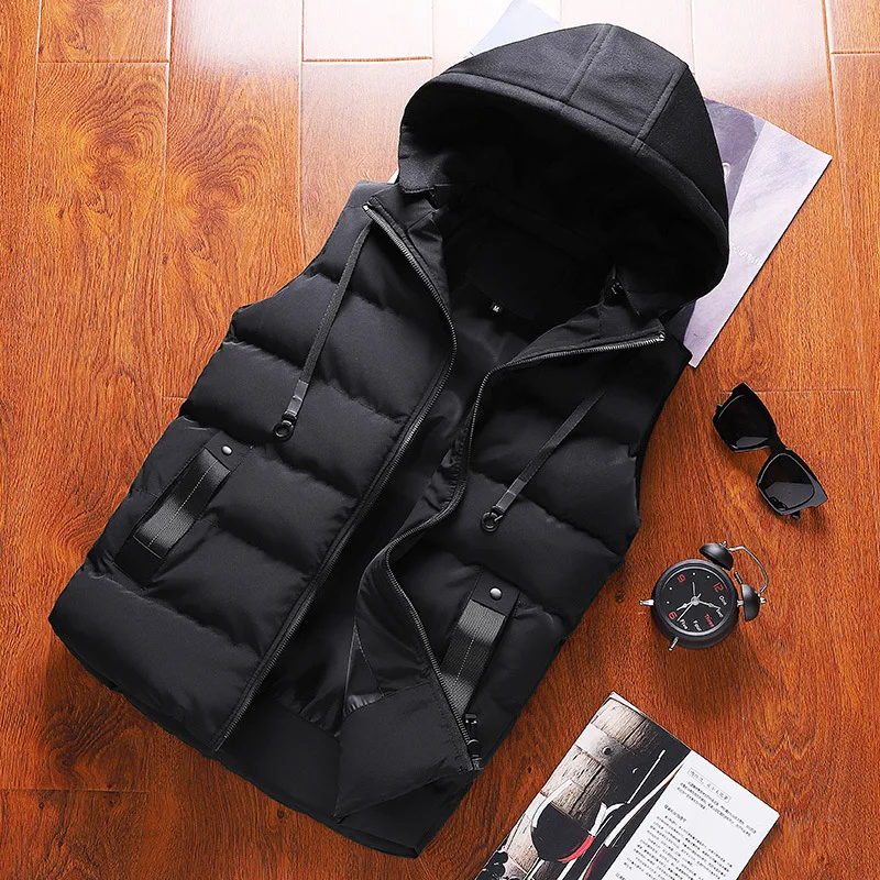 2021 brand new men's trend detachable vest autumn and winter sleeveless down cotton vest coat
