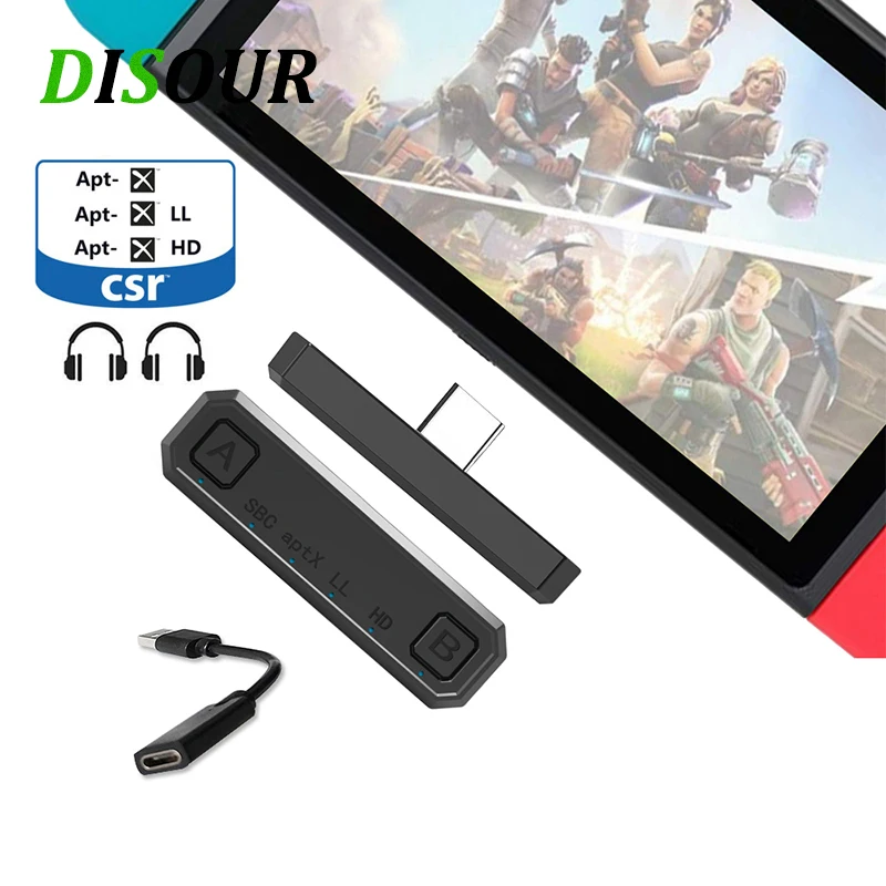 Беспроводной адаптер DISOUR для Nintendo беспроводной с низкой задержкой CSR Type-C Bluetooth 5 0