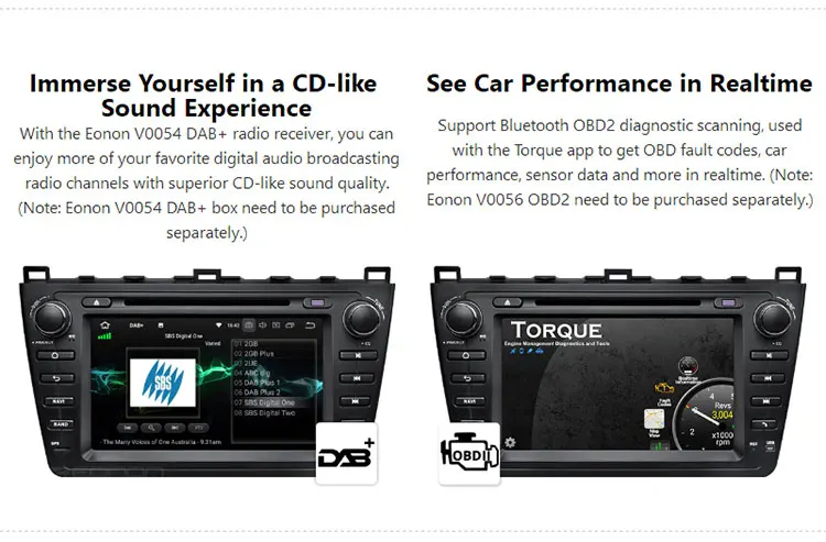 Eonon " HD Android 9,0 2G+ 32G двойной Din автомобильный стерео dvd-плеер для Mazda 6 2009 2010 2011 2012 поддержка Bose система Bluetooth 4G