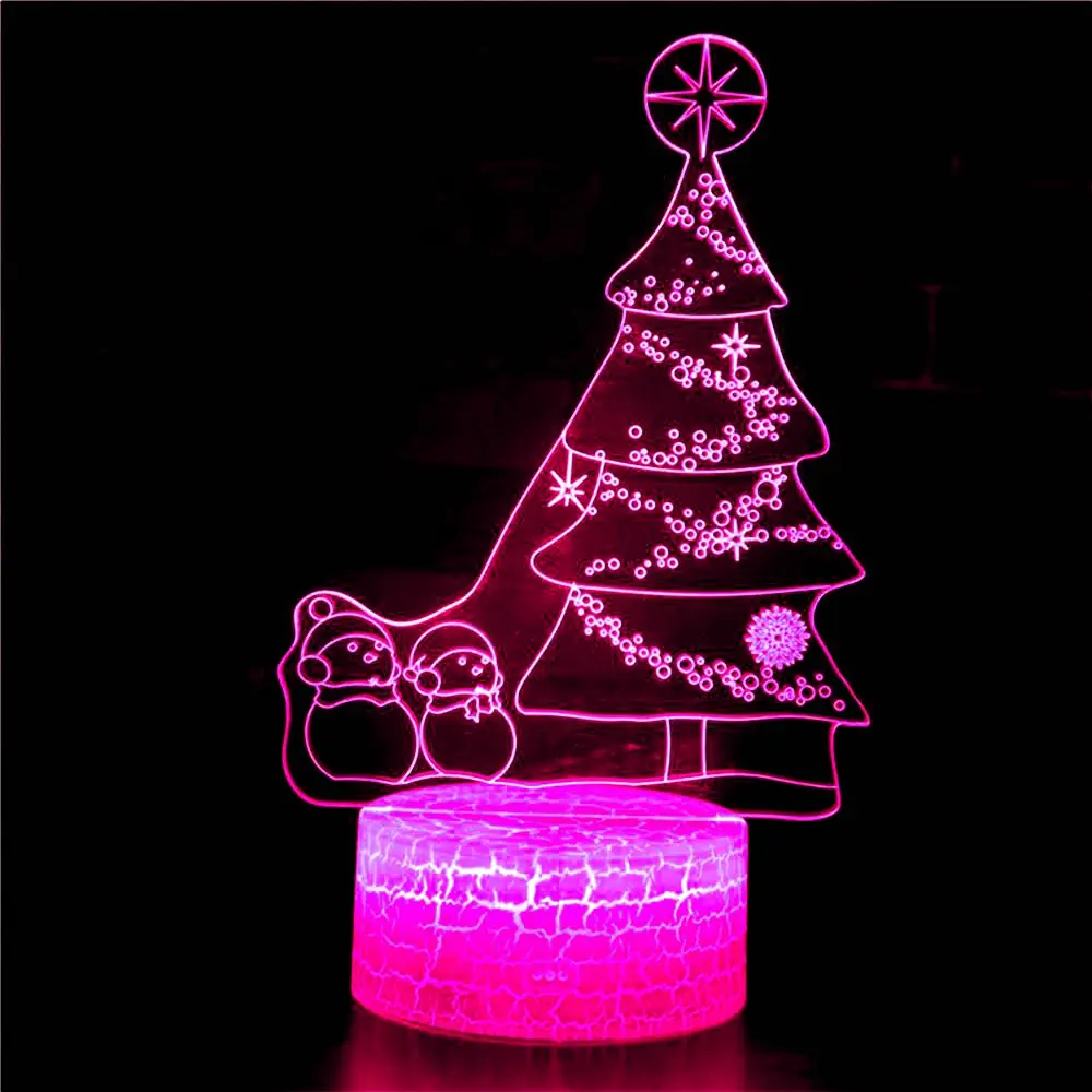 

Рождественские украшения, подарки, сделай сам, Рождественский шар, Санта-Клаус, светодиодный 3D светильник, настольная лампа, атмосферсветил...