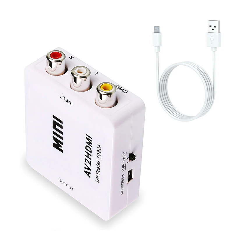 RCA к HDMI AV к HDMI GANA 1080P Мини RCA композитный CVBS AV к HDMI видео аудио конвертер адаптер совместимый PAL NTSC SECAM M N - Цвет: Красный