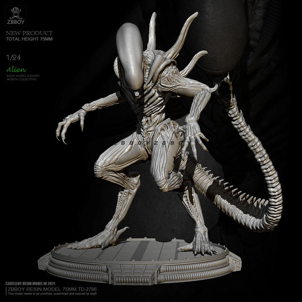 

75mm 1/24 Resin model kits figure beauty colorless and self-assembled TD-2786