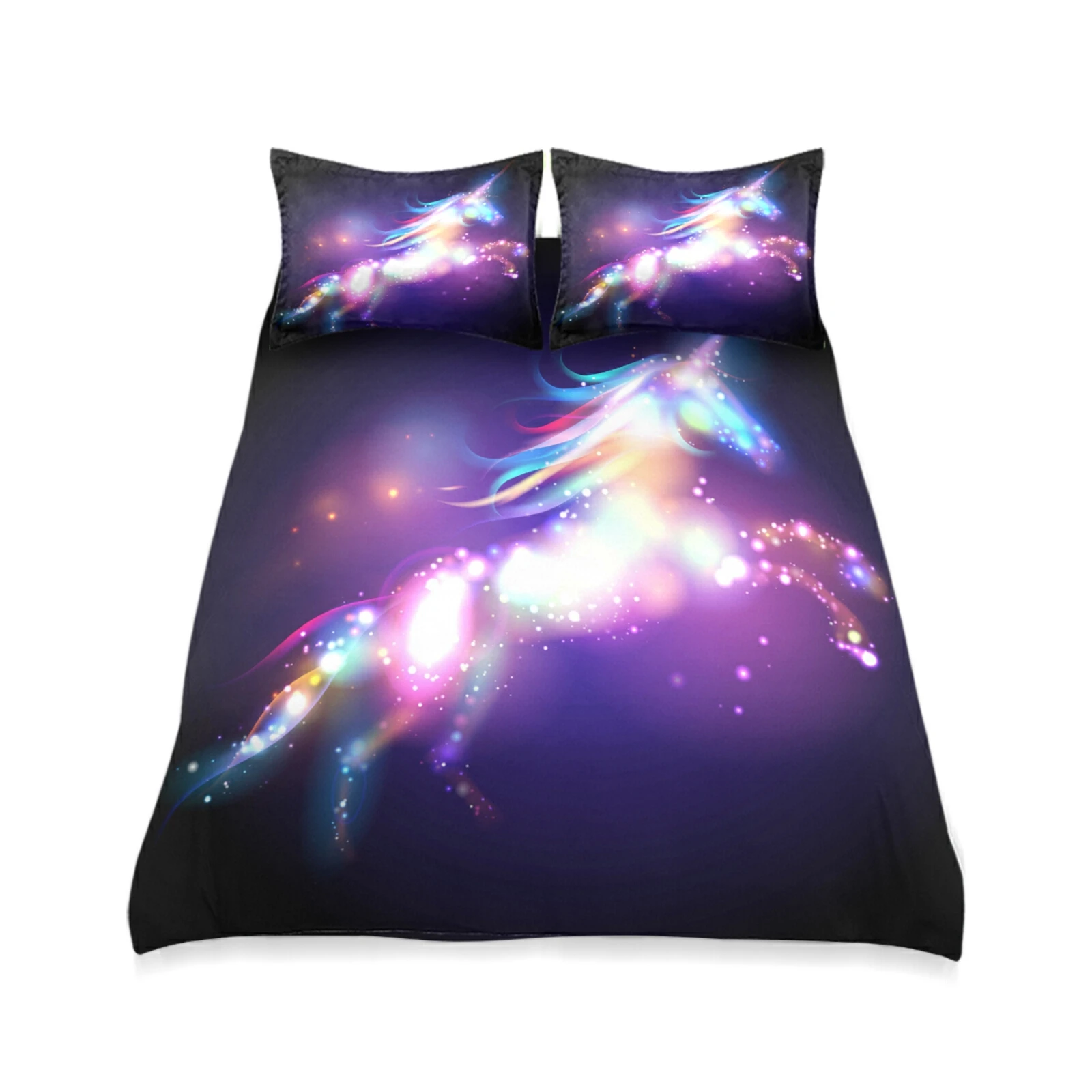 Детский комплект постельного белья с рисунком единорога пододеяльник простыня