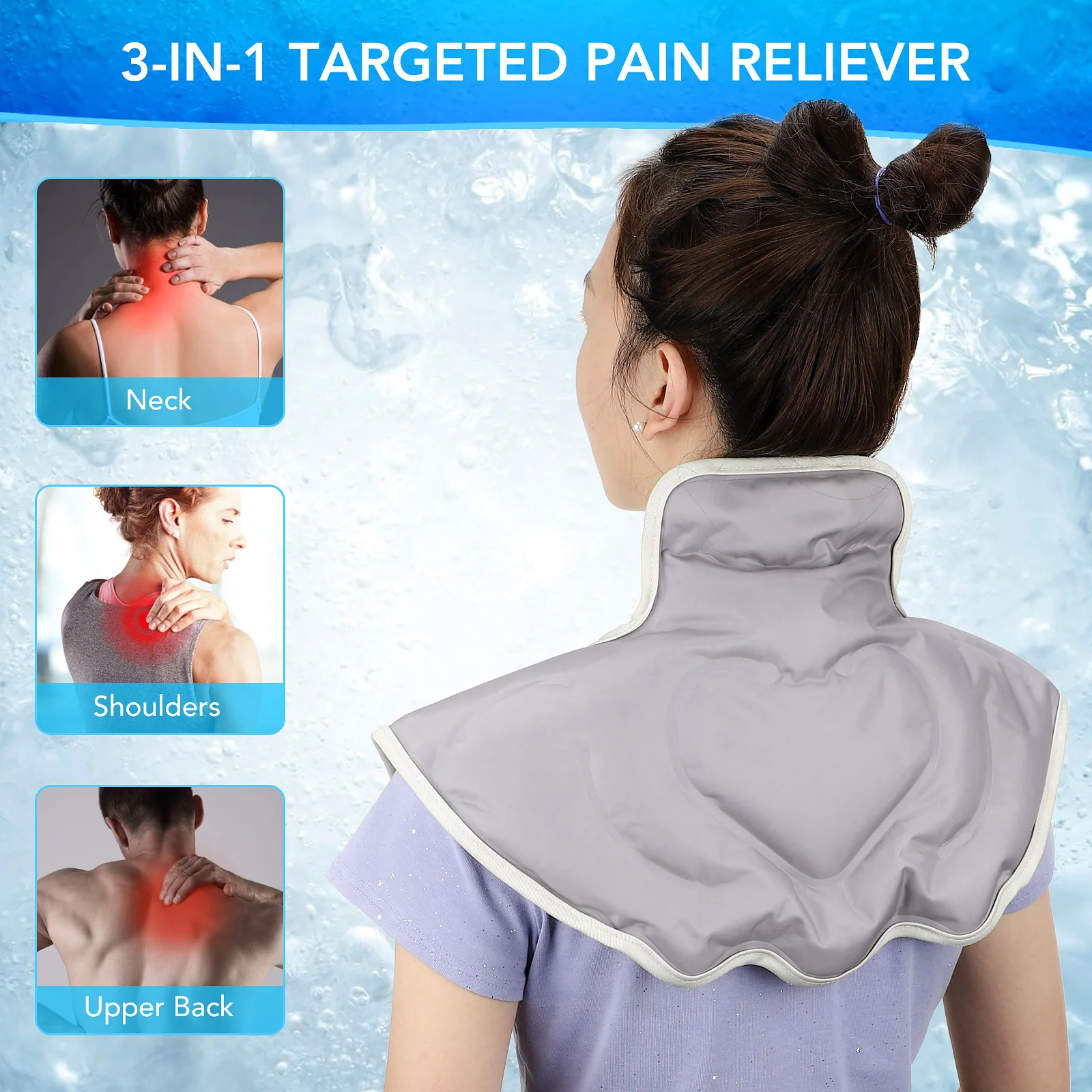 

Neck Shoulder Ice Pack for Injuries Reusable Ice Pack for Neck Upper Back Pain Relief Cold Compress Therapy for Swelling Bruises