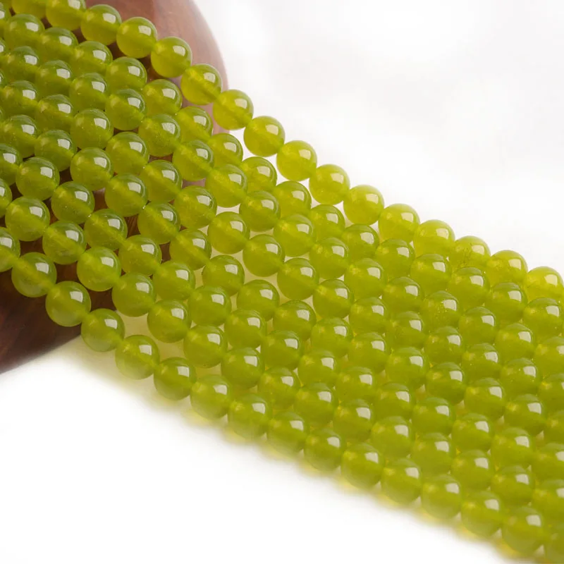 

Natural Stone Olive Green Chalcedony Beads For Jewelry Making DIY Bracelets Necklace Accessories 15" Strands 4/6/8/10/12mm