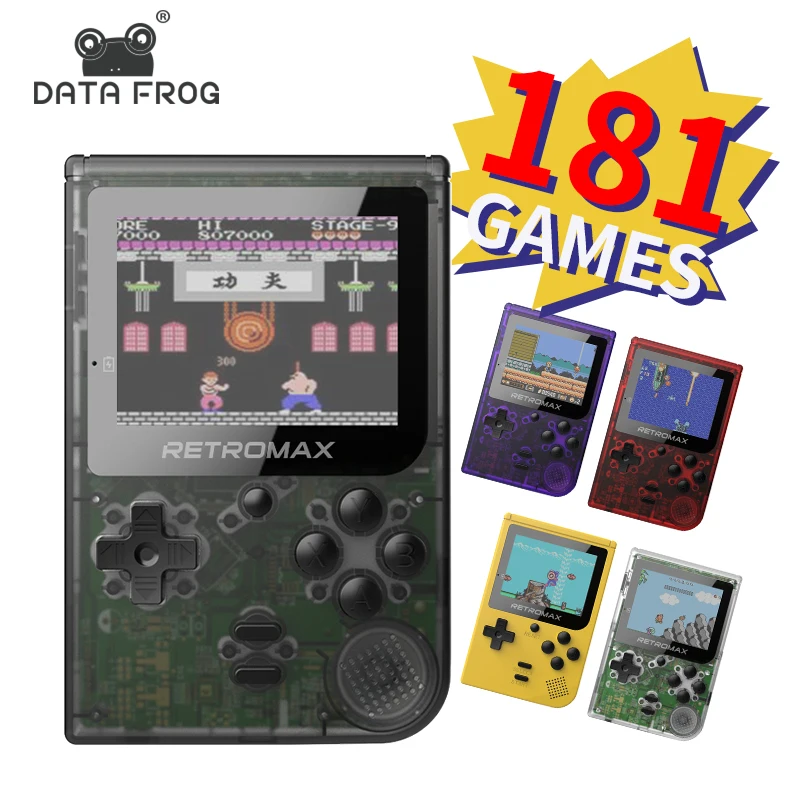 Данные лягушка Retromax 8 бит мини портативная игровая консоль встроенный 181 игр 3 дюймов ЖК-Видео игровой плеер детский подарок