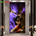 Готическая красота волк 5D сделай сам, Алмазная мозаика, полная вышивка, алмазная вышивка, подарок, алмазная вышивка, украшение для гостиной комнаты N2343