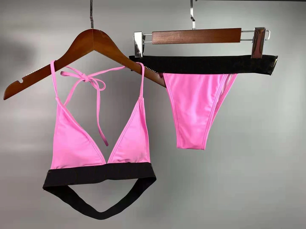 

2 colors Women's Swimwear Letter fashion Bikini For Women Swimsuit Bandage Bi quinis Sexy Bathing Suit