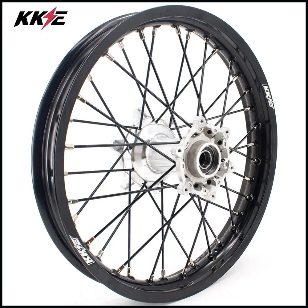 KKE 2" 19" MX литейные колеса комплект для KTM SX SXF XCW SX EXC XCF XC 125 250 350 450 505 03-19 серебро концентратор Черный луч