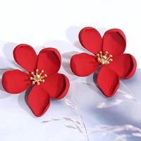 new vintage big flower earrings for women fashion accessories elegant sweet brinco ladies girls party gifts wholesale bohemia