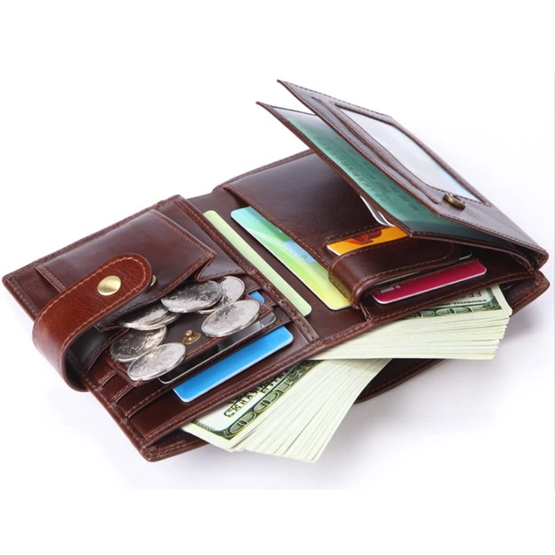 2020 Короткий Мужской кошелек высокое качество натуральная кожа на застежке