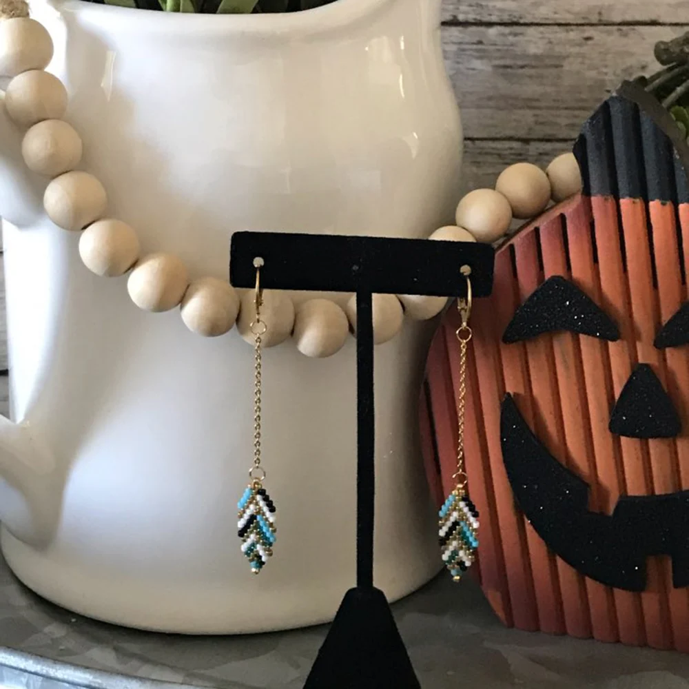 Go2boho серьги для женщин MIYUKI массивные серьги Femme Pendientes Mujer Moda подарок Богемия ручной работы Сделай Сам перо ювелирные изделия
