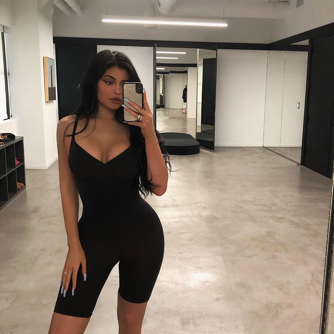 NewAsia Sexy Jumpsuit Summer Sleeveless V-neck Bodycon Rompers Womens Jumpsuit Ribbed Playsuit Casual Streetwear Orange Bodysuit