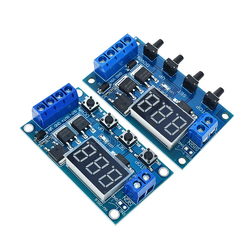 DC 12V 24V двойной МОП-светодиодный цифровой реле задержки времени цикл запуска