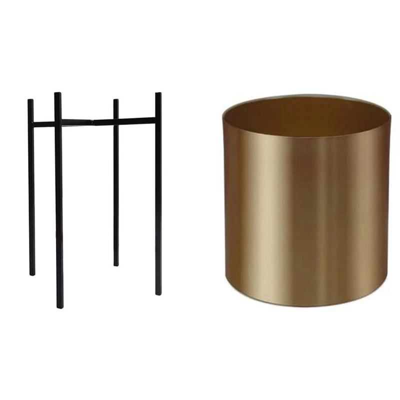 

10 x 10 x 22cm Metal Flower Pot Simple Decorative Vase Iron Flower Stand Home Decoration Stand