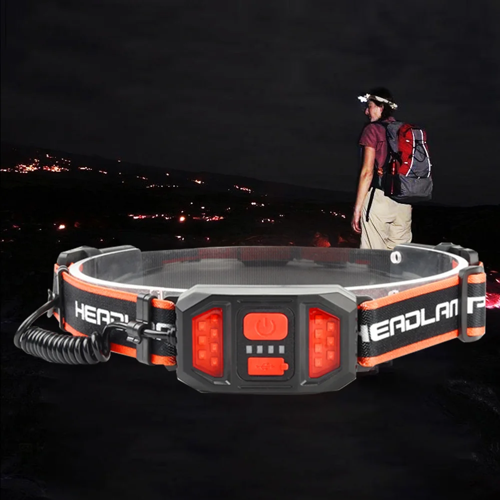 

Налобный фонарь с аккумулятором и COB матрицей, Головной фонарь для охоты, походов, бега на открытом воздухе