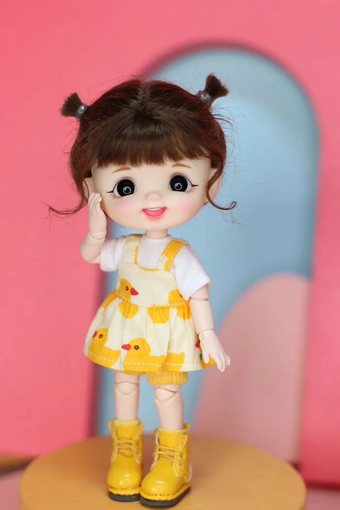 

Кукла OB11 с макияжем Xiaoxiao 1/12 1/8 bjd детская голова, включая кукольную голову и парик, одежду, обувь и тело