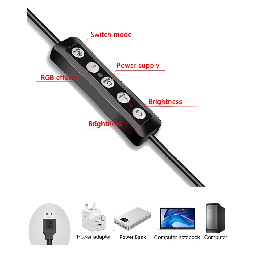 26 см RGB светодиодный кольцевой светильник с штатив монопод для селфи держатель