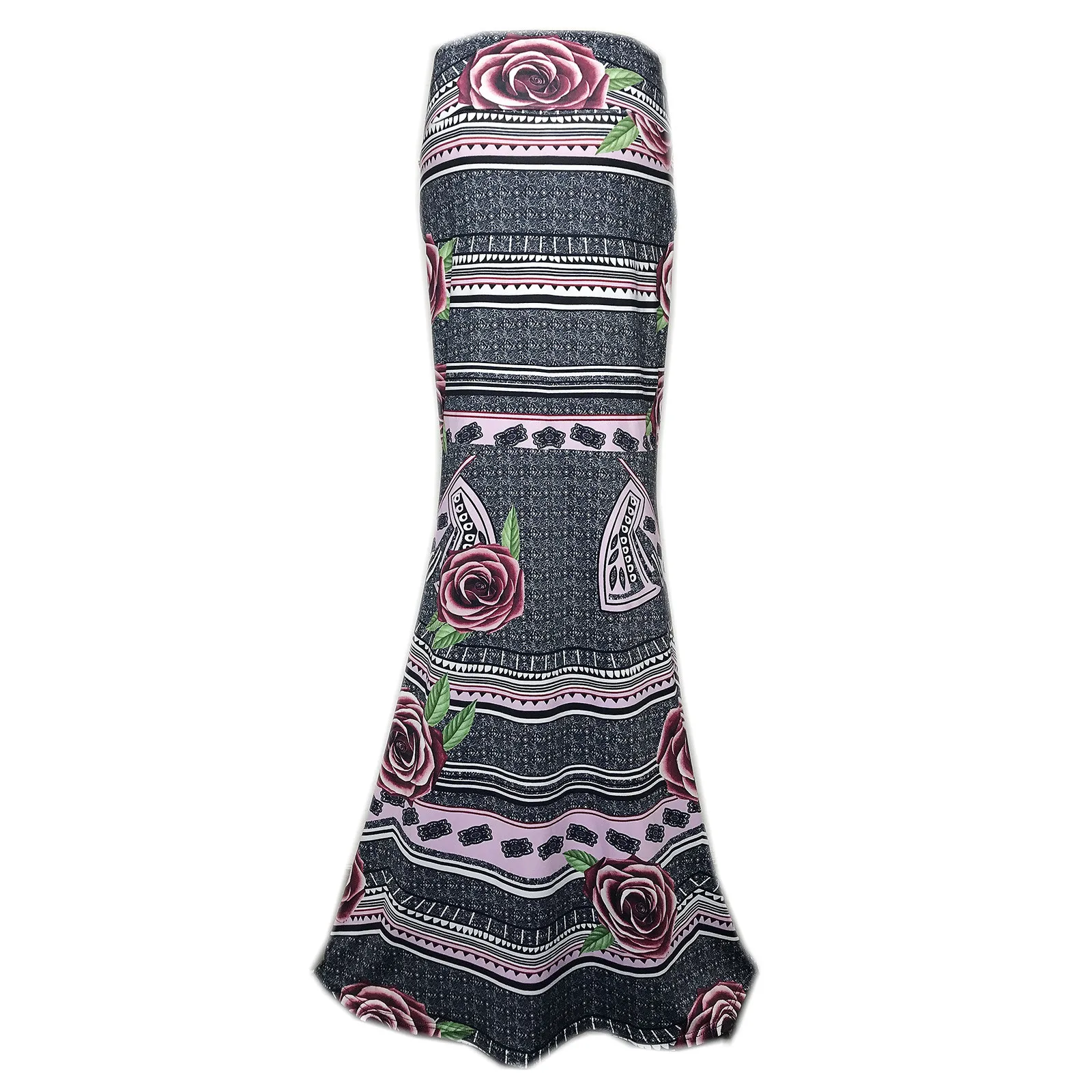 

Womail Women's Sexy Casual Skirt Print Mermaid Fashion Skirt Elegant High Waist Ruffles Stretch Buttocks Long Skirt Mujer Faldas