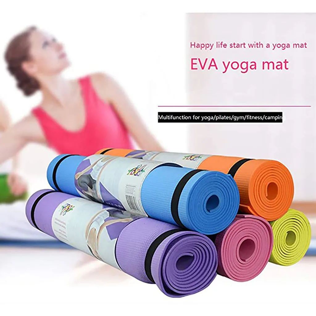 4 мм EVA Толстая прочная Циновка для йоги положение линии Нескользящие упражнения