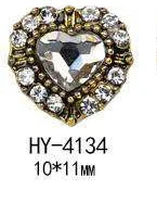 HY-4134 10pcs 10 шт./лот, древний сплав, дизайн ногтей, 3d, плоская задняя сторона, цветные бриллианты, жемчужные ювелирные изделия, стразы, украшения для ногтей - Цвет: HY-4134 10pcs